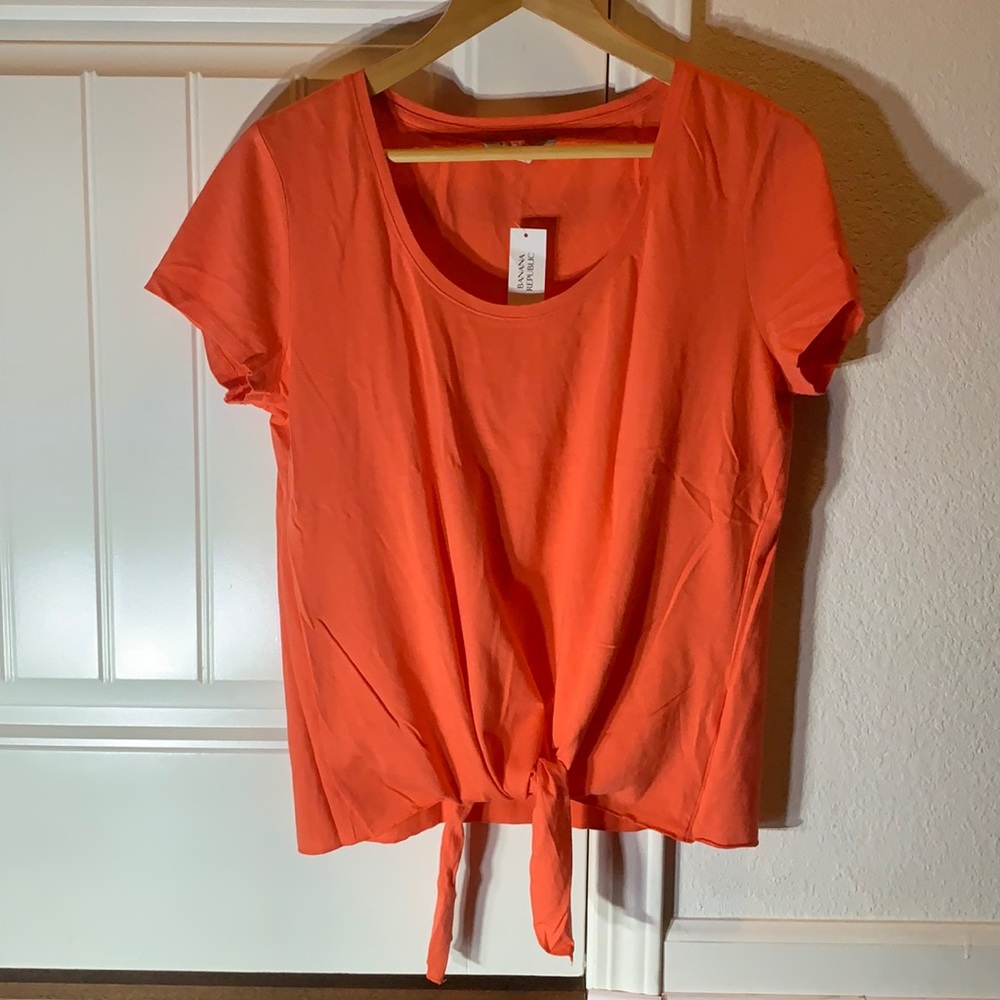 Banana republic waist tie top orange